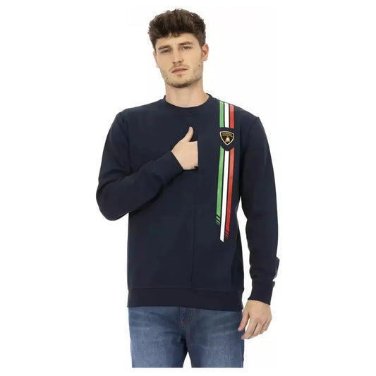 Automobili Lamborghini Blue Cotton Men Sweater with Chest Pocket AU-22642-L