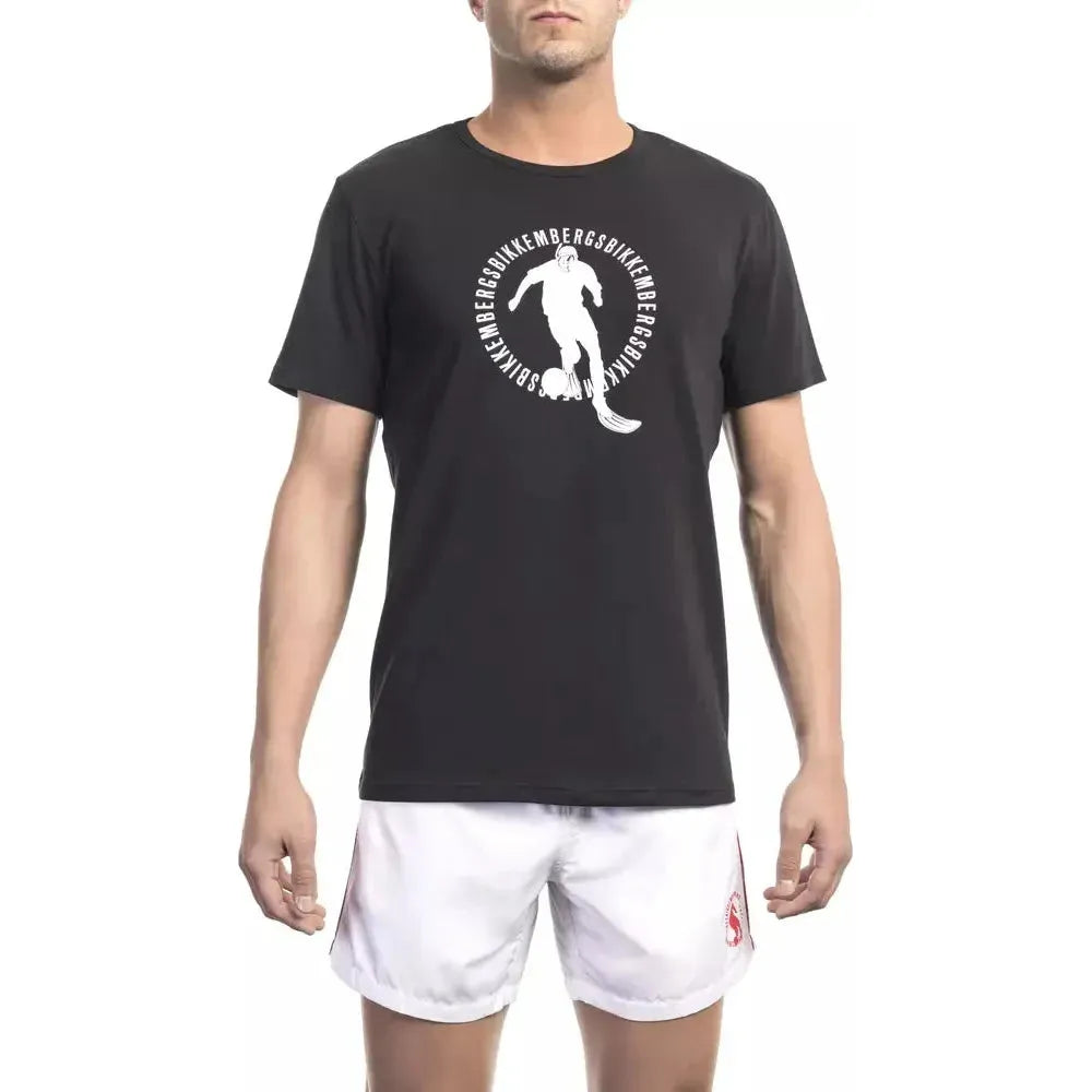 Bikkembergs Black Cotton Men T-Shirt 1728,67345744032,Bikkembergs,Black,Clothing,L,M,Men,Men - Clothing,New with tags,S,Sportswear - Clothing,T-Shirts - Clothing,T-Shirts - Men - Clothing,T-Shirts - Sportswear - Clothing,XL