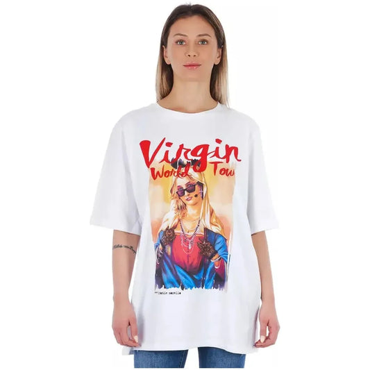 Frankie Morello White Cotton Women T-Shirt