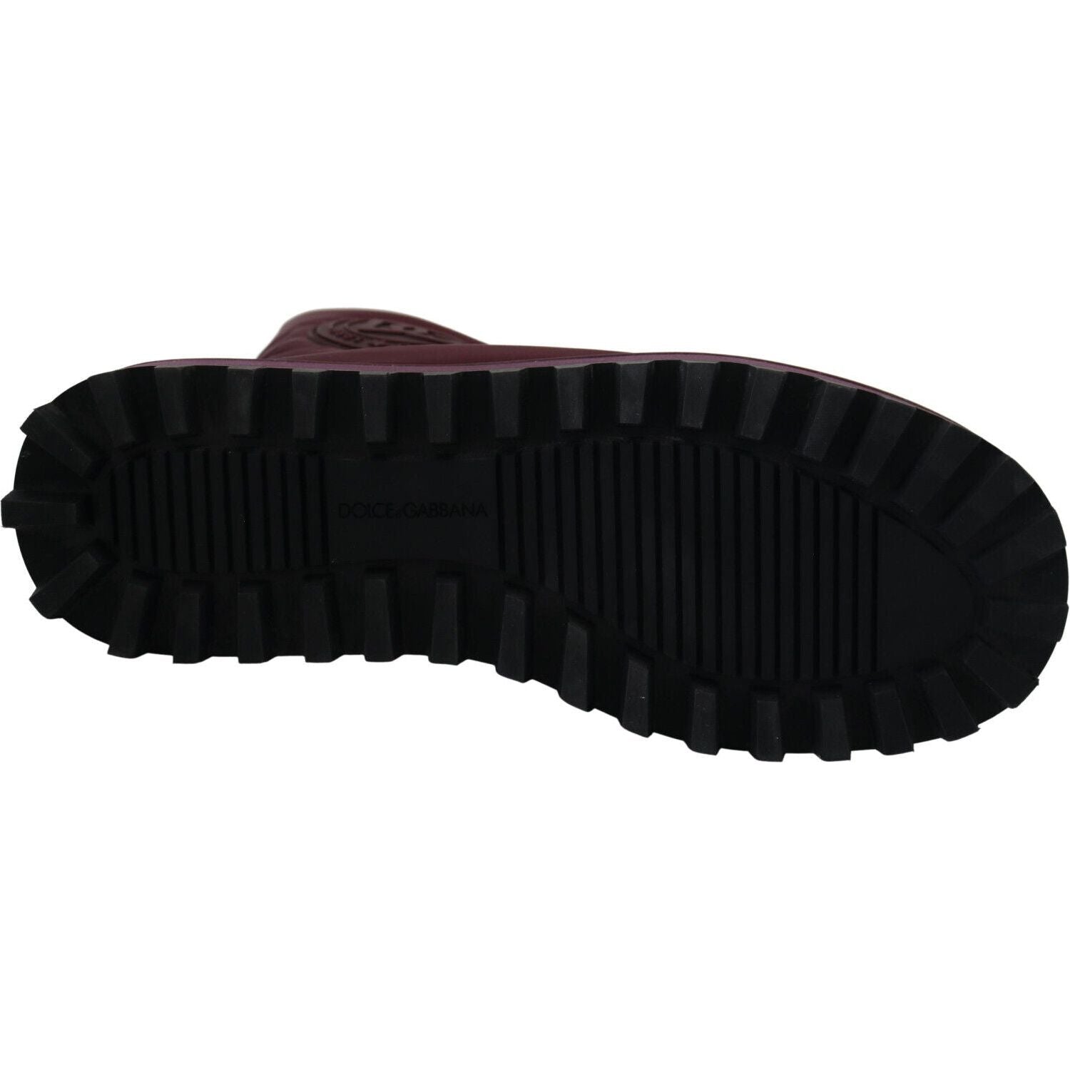 Dolce & Gabbana Bordeaux Nylon Boots Padded Mid Shoes