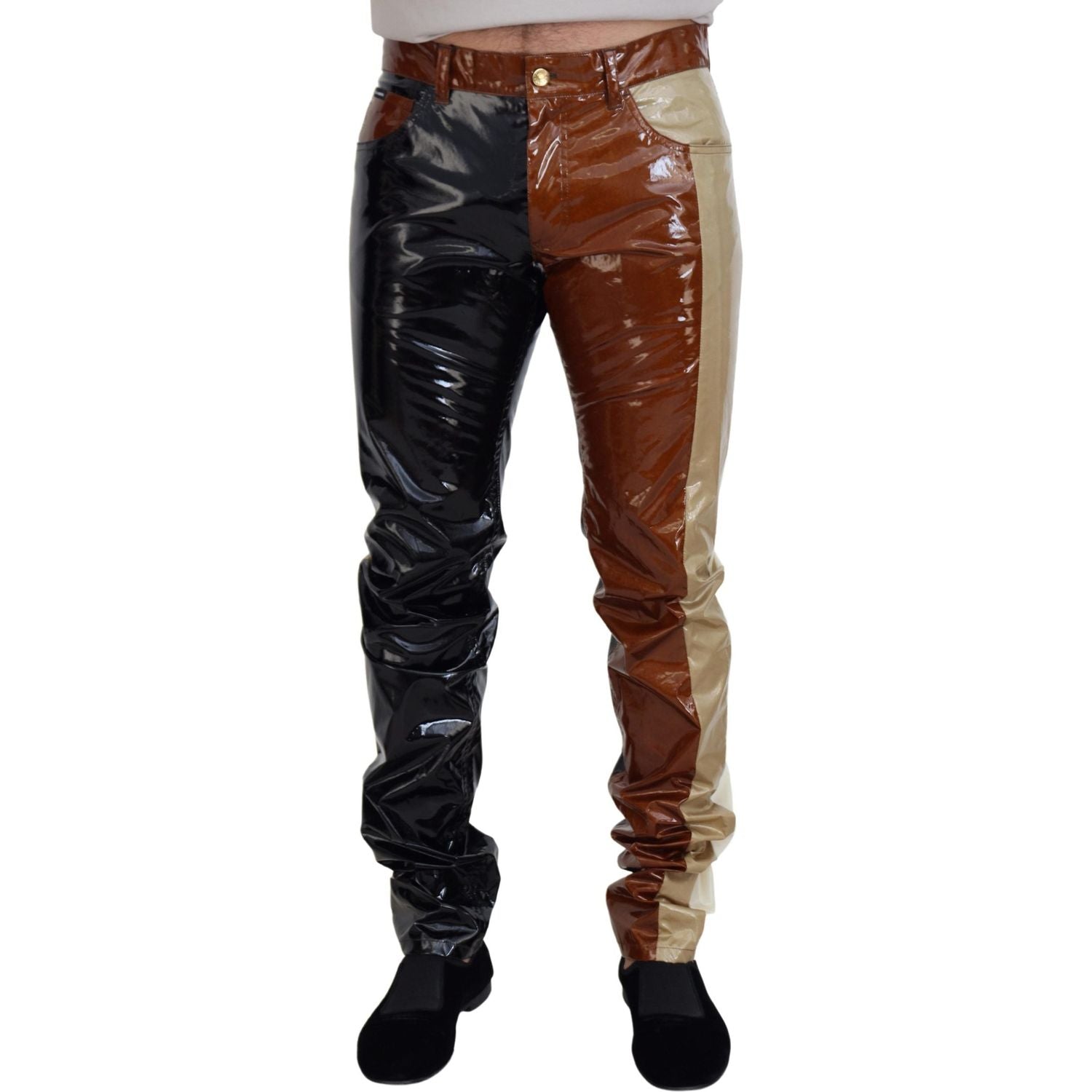 Dolce & Gabbana Multicolor Shining Slim Fit Men Denim Jeans
