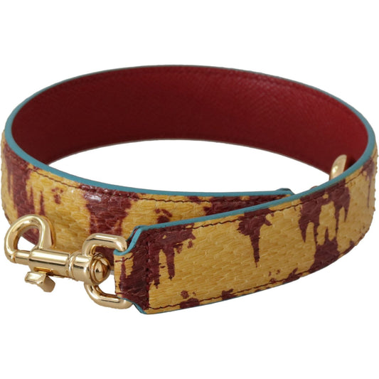 Dolce & Gabbana Yellow Red Leather Gold Tone Shoulder Strap BEL8736