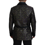 Dolce & Gabbana Gold Jacquard Robe Jacket Dolce & Gabbana Black