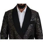 Dolce & Gabbana Gold Jacquard Robe Jacket Dolce & Gabbana Black