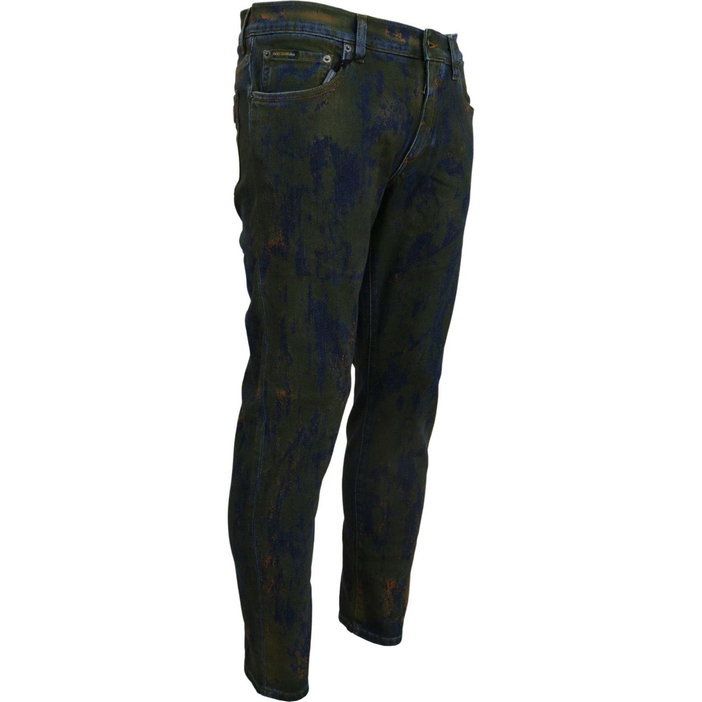 Dolce & Gabbana Blue Green Skinny Cotton Denim Jeans PAN74547- 44
