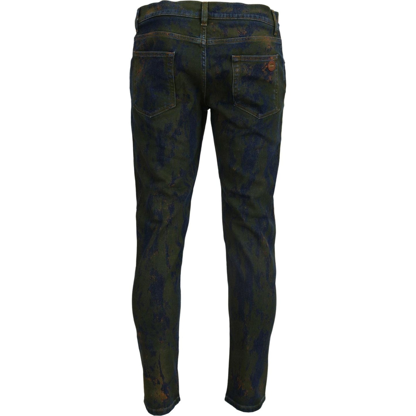 Dolce & Gabbana Blue Green Skinny Cotton Denim Jeans PAN74547- 44
