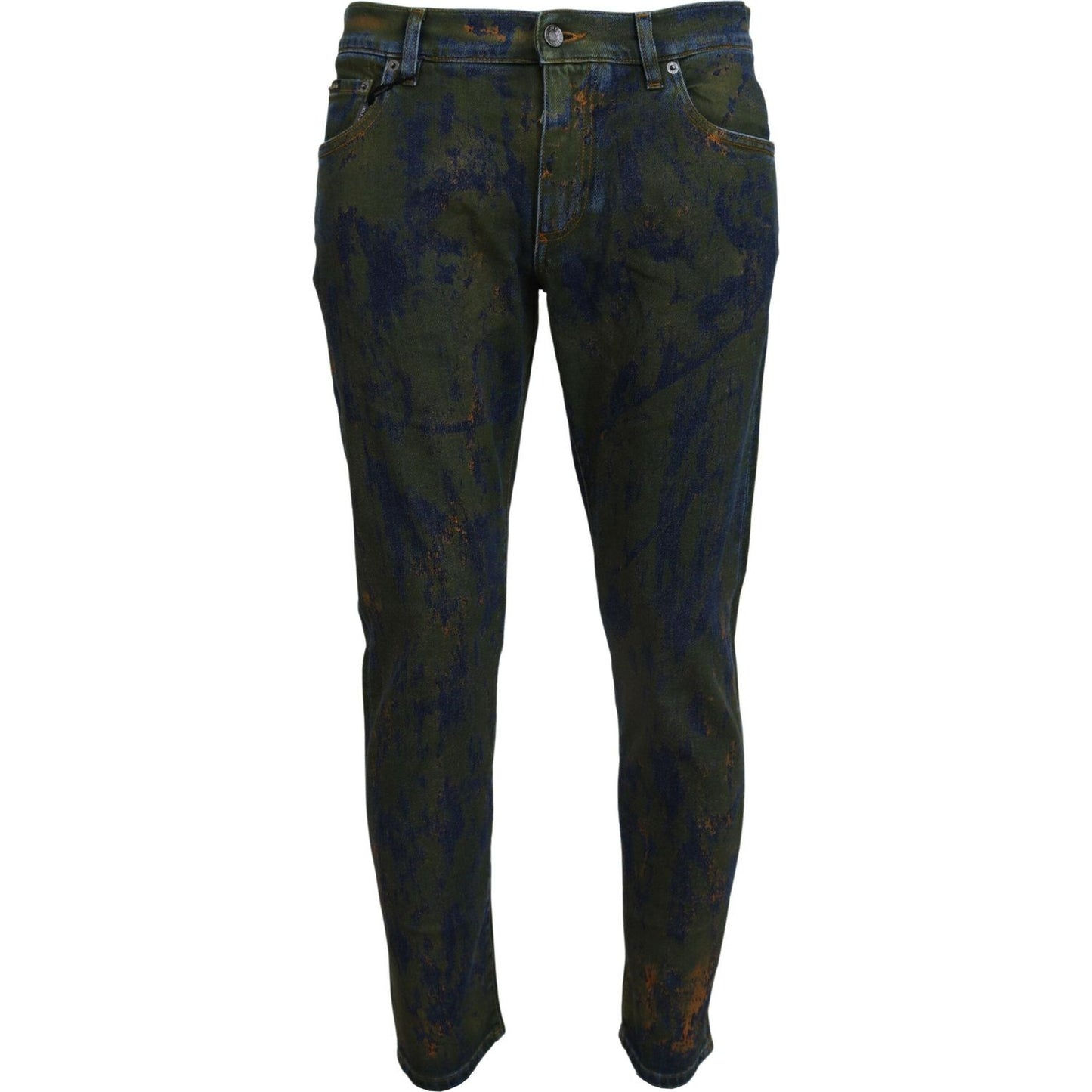 Dolce & Gabbana Blue Green Skinny Cotton Denim Jeans PAN74547- 44