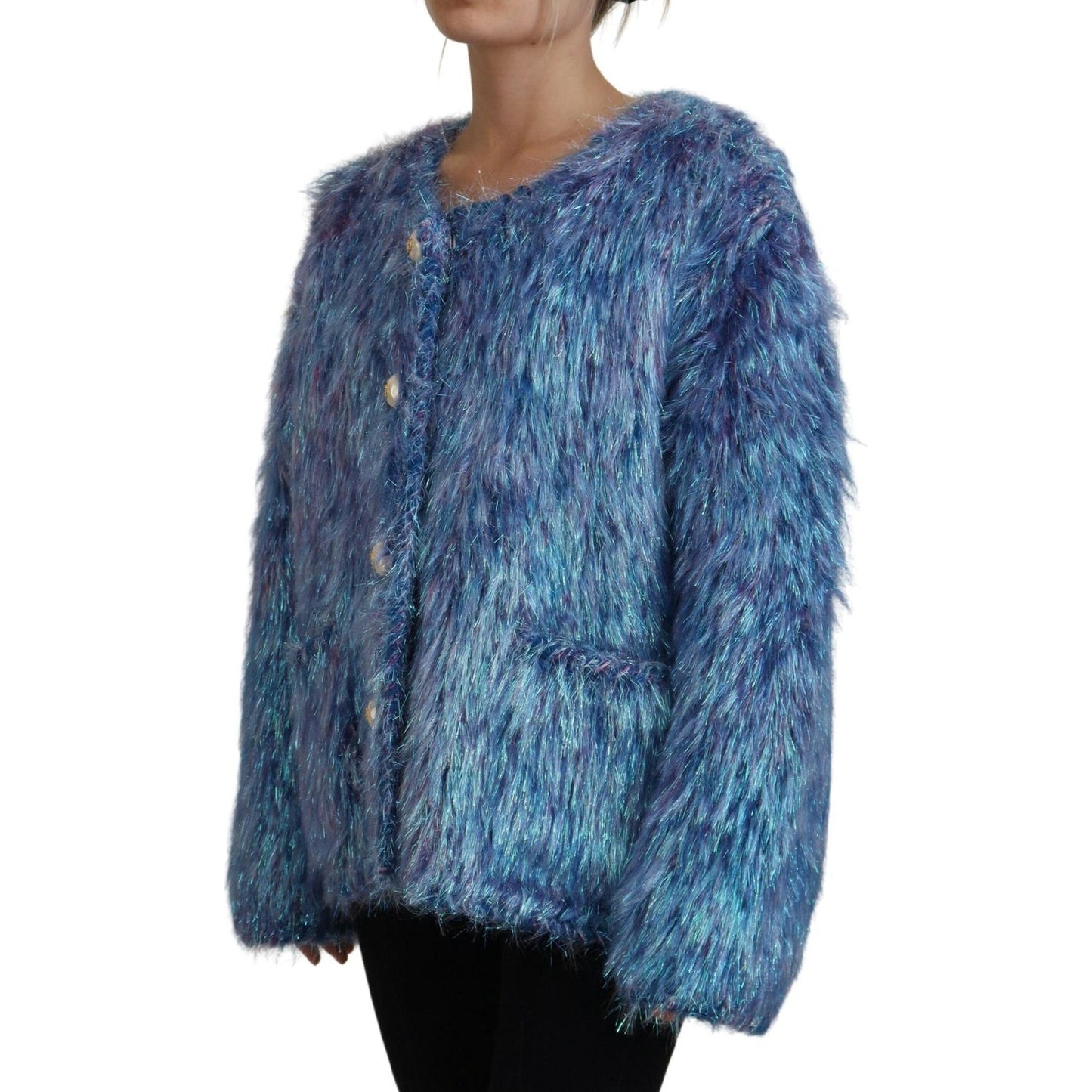 Dolce & Gabbana Multicolor Polyester Fringes Coat Jacket 1728,36% Nylon,4% Wool,5% Virgin Wool,6% Mohair,6% Viscose,67345645728,Clothing,Coats - Jackets & Coats - Clothing,Dolce & Gabbana,IT38 | XS,IT40|S,IT42|M,IT44|L,IT46|XL,Jackets & Coats - Clothing,J