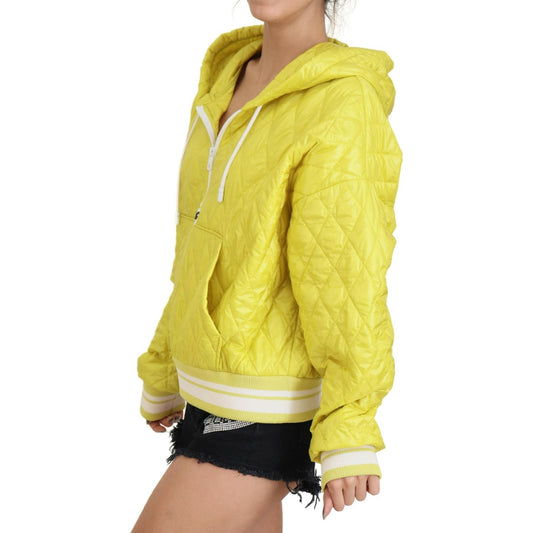 Dolce & Gabbana Yellow Nylon Quilted Hooded Pullover Jacket TSH83715- 40