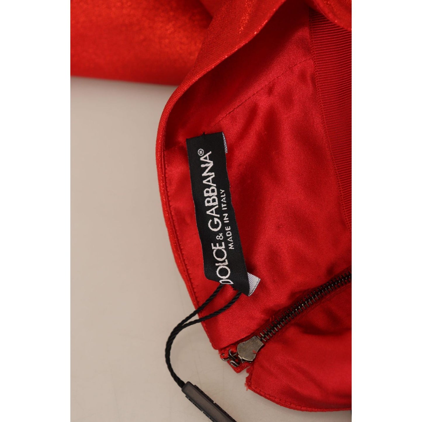 Dolce & Gabbana Metallic Red High Waist Polyester Mini Skirt 1728,5% Elastane,67345645728,Clothing,Dolce & Gabbana,IT40|S,Material: 95% Polyester,Mini - Skirts - Clothing,New with tags,Red,Skirts - Clothing,Skirts - Women - Clothing,Women,Women - Clothing