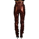 Dolce & Gabbana Metallic Bronze High Waist Skinny Jeans PAN74203- 40