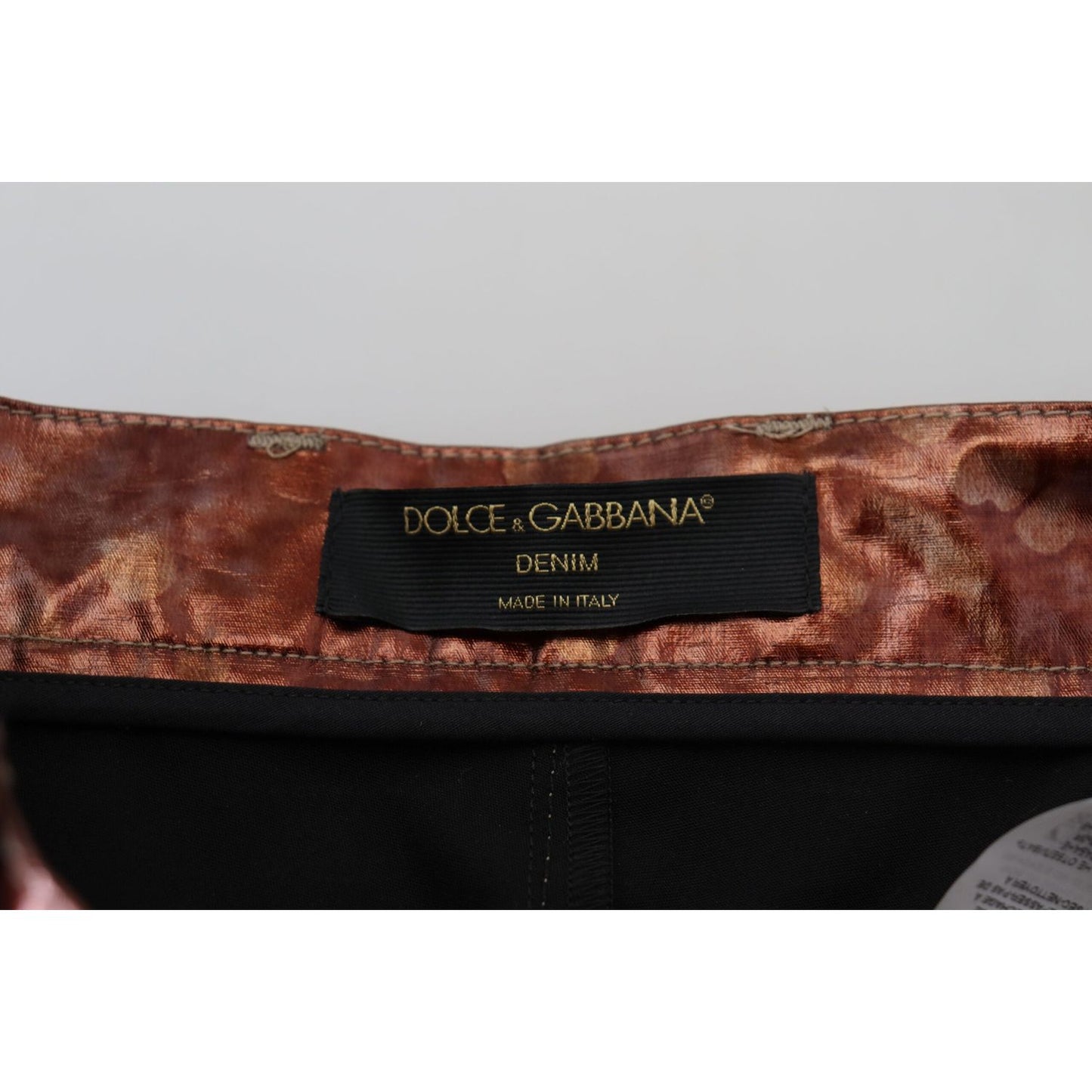 Dolce & Gabbana Metallic Bronze High Waist Skinny Jeans PAN74203- 40
