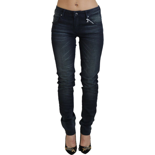 Acht Blue Washed Low Waist Slim Fit Cotton Denim Jeans 1728,67345645728,Acht,Blue,Clothing,Jeans & Pants - Women - Clothing,Jeans Denim - Clothing,Material: Cotton,New with tags,Slim Fit Jeans - Jeans Denim - Clothing,W26,W27,Women,Women - Clothing