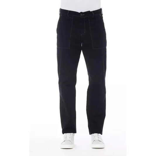 Alpha Studio Blue Cotton Men's Pant AL-23398-IT46 | S