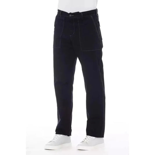 Alpha Studio Blue Cotton Men's Pant AL-23398-IT46 | S
