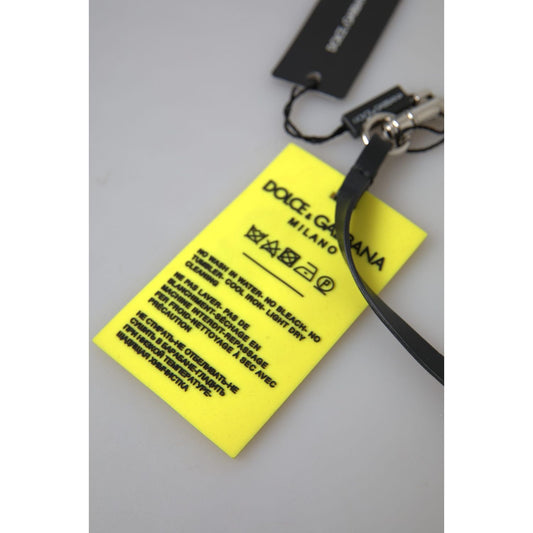 Dolce & Gabbana Yellow Silicone DG Logo Gold Brass Keyring Keychain SMY101201