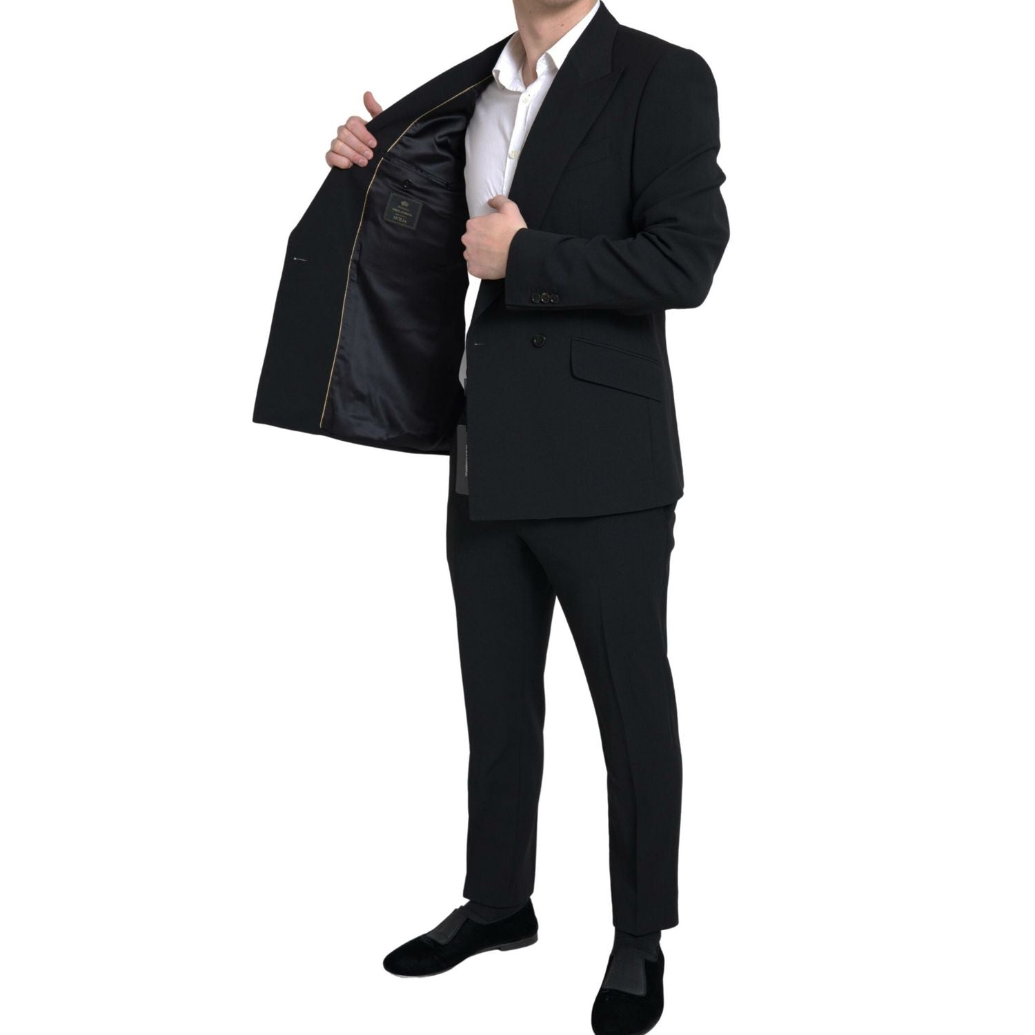 Dolce & Gabbana Black 2 Piece Double Breasted SICILIA Suit