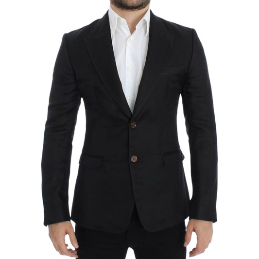 Dolce & Gabbana Black silk slim fit blazer1728,33% Linen,50% Silk,67345645728,Black,Blazers - Men - Clothing,Blazers - Suits & Blazers - Clothing,Clothing,Dolce & Gabbana,IT48 | M,Material: 17% Cotton,Men,Men - Clothing,New with tags,Suits & Blazers - Clo
