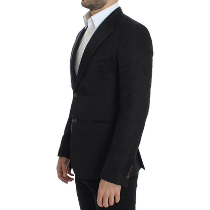 Dolce & Gabbana Black silk slim fit blazer1728,33% Linen,50% Silk,67345645728,Black,Blazers - Men - Clothing,Blazers - Suits & Blazers - Clothing,Clothing,Dolce & Gabbana,IT48 | M,Material: 17% Cotton,Men,Men - Clothing,New with tags,Suits & Blazers - Clo