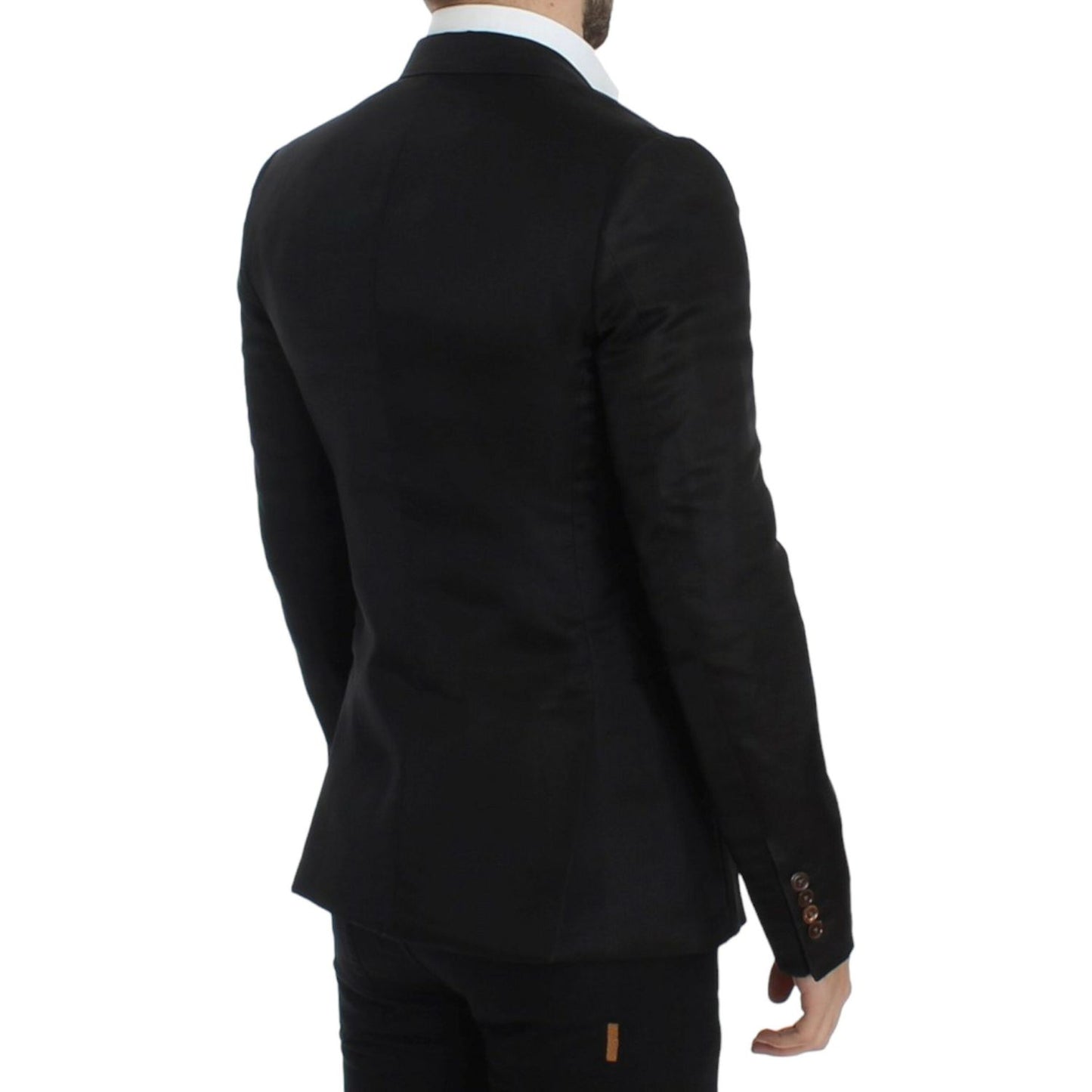 Dolce & Gabbana Black silk slim fit blazer1728,33% Linen,50% Silk,67345645728,Black,Blazers - Men - Clothing,Blazers - Suits & Blazers - Clothing,Clothing,Dolce & Gabbana,IT48 | M,Material: 17% Cotton,Men,Men - Clothing,New with tags,Suits & Blazers - Clo