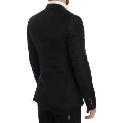 Dolce & Gabbana Black silk slim fit blazer1728,33% Linen,50% Silk,67345645728,Black,Blazers - Men - Clothing,Blazers - Suits & Blazers - Clothing,Clothing,Dolce & Gabbana,IT48 | M,Material: 17% Cotton,Men,Men - Clothing,New with tags,Suits & Blazers - Clo