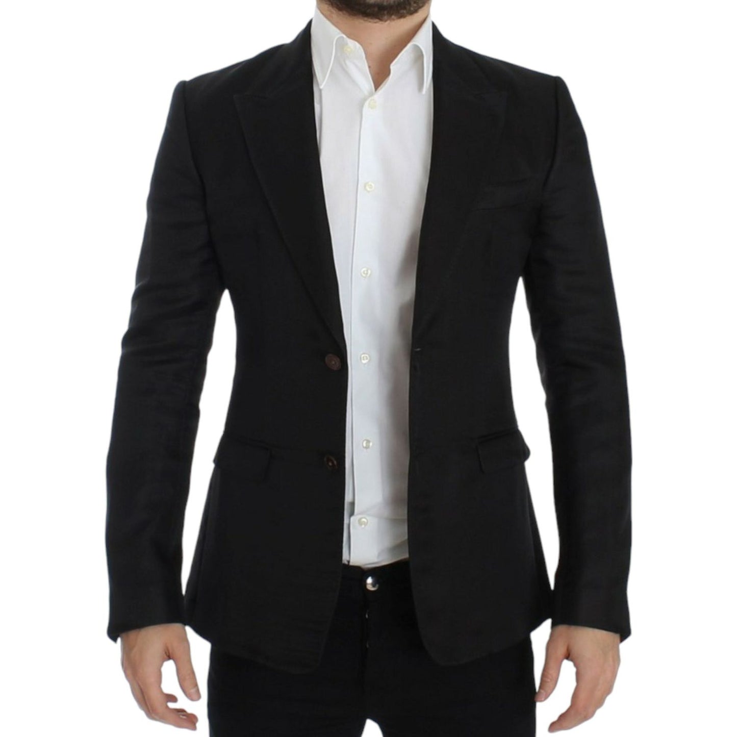 Dolce & Gabbana Black silk slim fit blazer1728,33% Linen,50% Silk,67345645728,Black,Blazers - Men - Clothing,Blazers - Suits & Blazers - Clothing,Clothing,Dolce & Gabbana,IT48 | M,Material: 17% Cotton,Men,Men - Clothing,New with tags,Suits & Blazers - Clo