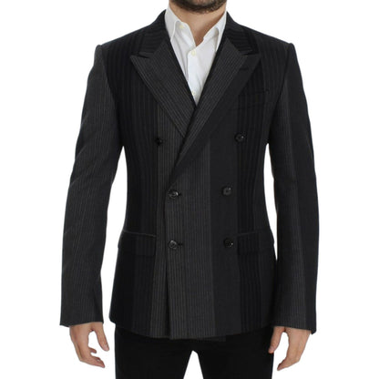 Dolce & Gabbana Gray striped wool stretch blazer1728,3% Elastane,67345645728,Blazers - Men - Clothing,Blazers - Suits & Blazers - Clothing,Clothing,Dolce & Gabbana,Gray,IT48 | M,Material: 97% Wool,Men,Men - Clothing,New with tags,Suits & Blazers - Clothin