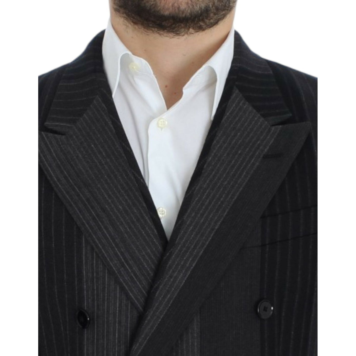 Dolce & Gabbana Gray striped wool stretch blazer1728,3% Elastane,67345645728,Blazers - Men - Clothing,Blazers - Suits & Blazers - Clothing,Clothing,Dolce & Gabbana,Gray,IT48 | M,Material: 97% Wool,Men,Men - Clothing,New with tags,Suits & Blazers - Clothin