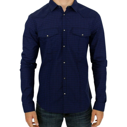 Costume National Blue checkered cotton shirt1728,67345645728,Blouses - Shirts - Clothing,Blue,Clothing,Costume National,IT48 | M,Material: 100% Cotton,Men,Men - Clothing,New with tags,Shirts - Clothing,Shirts - Men - Clothing