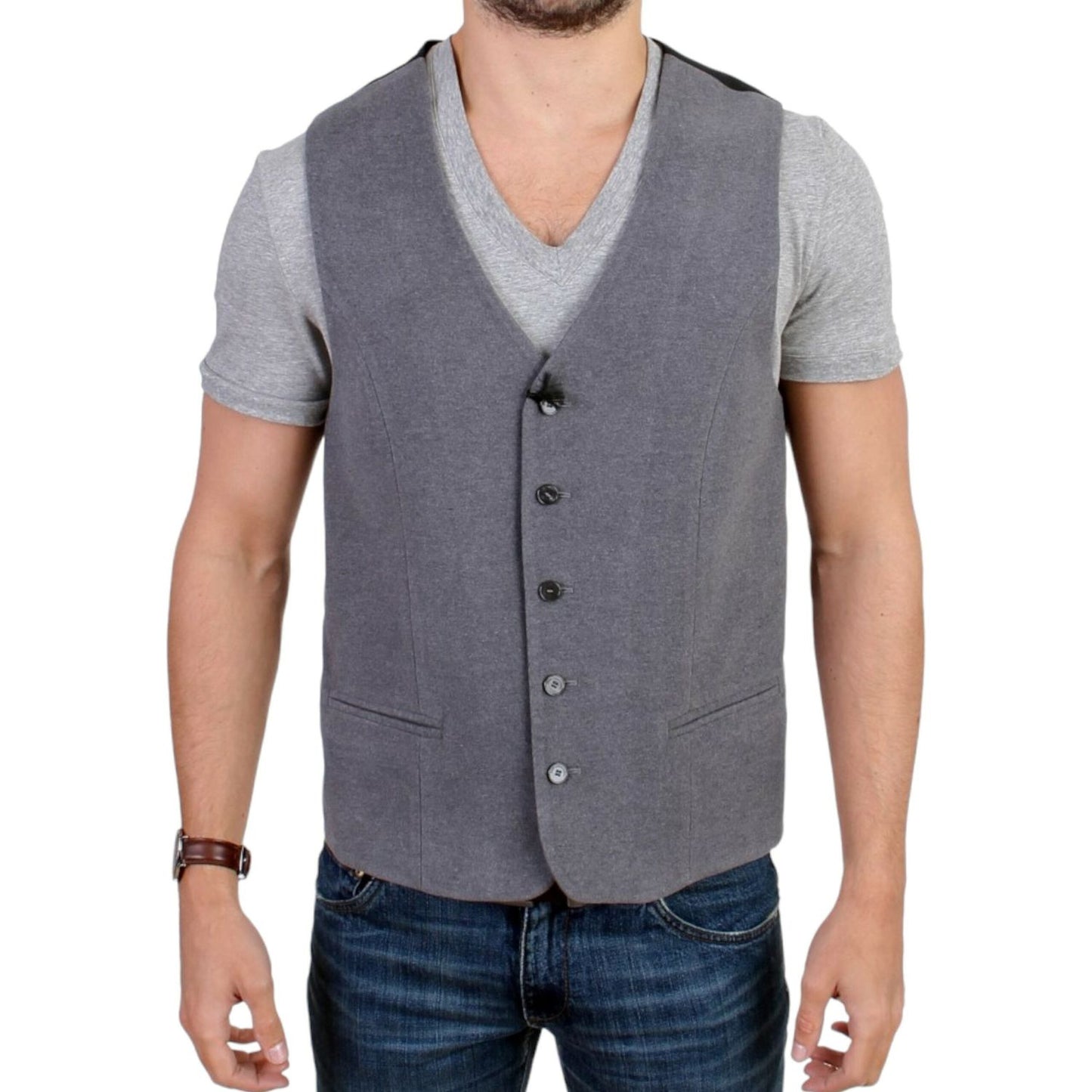 Costume National Gray cotton blend casual vest16% Acrylic,1728,2% Polyester,67345645728,Clothing,Costume National,Gray,IT48 | M,Material: 82% Cotton,Men,Men - Clothing,New with tags,Suits & Blazers - Clothing,Vests - Men - Clothing,Waistcoats - Suits & Bl