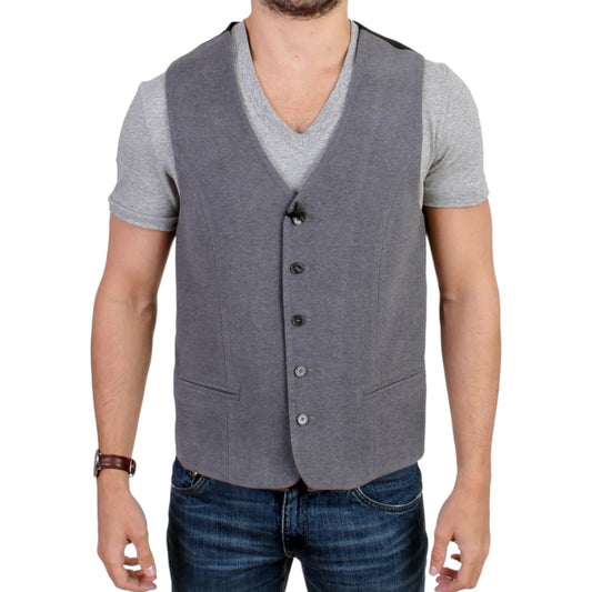 Costume National Gray cotton blend casual vest16% Acrylic,1728,2% Polyester,67345645728,Clothing,Costume National,Gray,IT48 | M,Material: 82% Cotton,Men,Men - Clothing,New with tags,Suits & Blazers - Clothing,Vests - Men - Clothing,Waistcoats - Suits & Bl