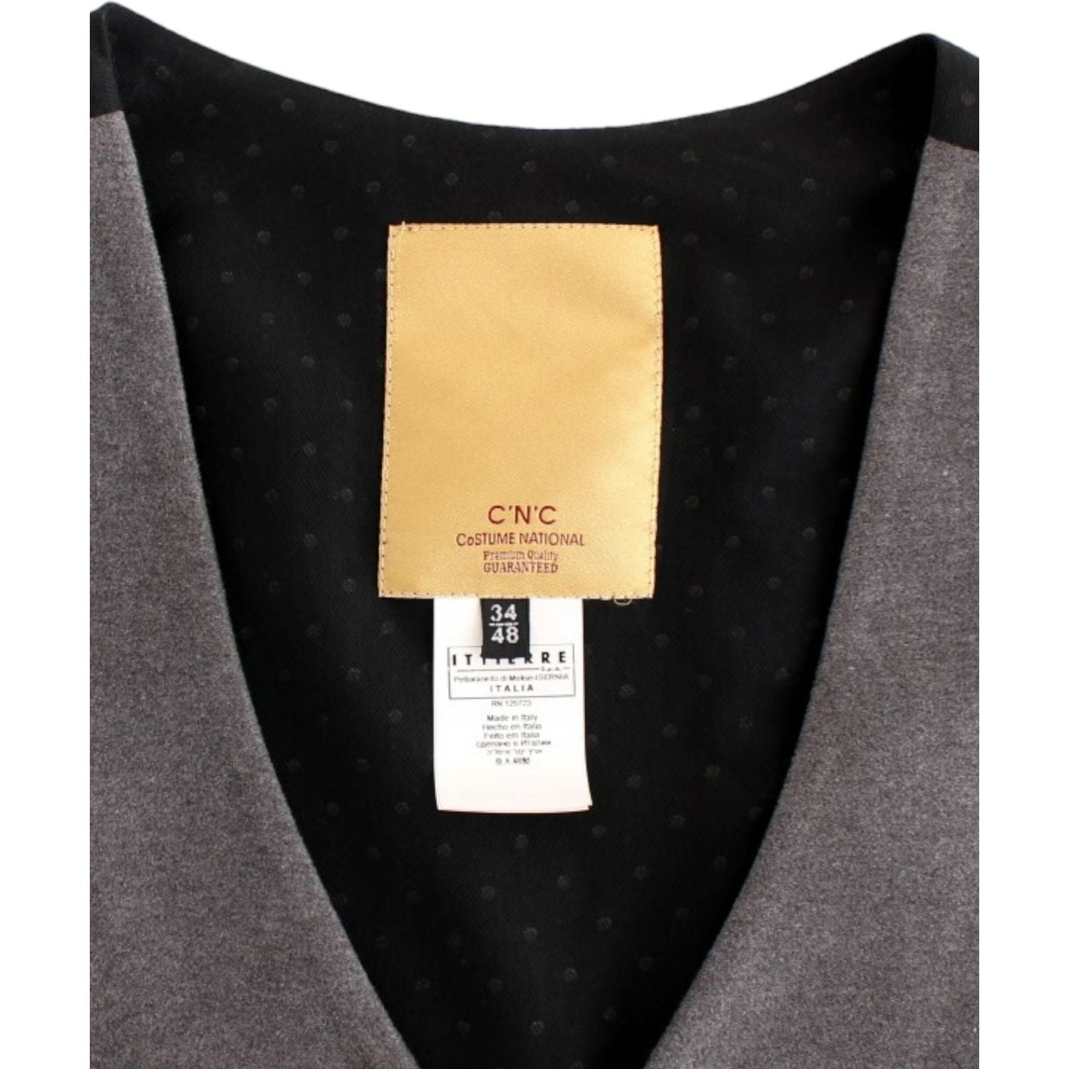 Costume National Gray cotton blend casual vest