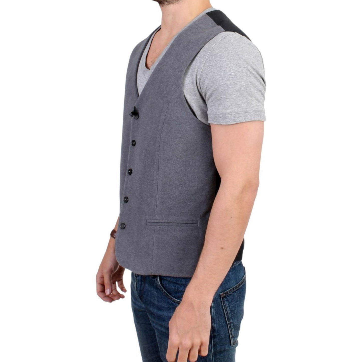 Costume National Gray cotton blend casual vest16% Acrylic,1728,2% Polyester,67345645728,Clothing,Costume National,Gray,IT48 | M,Material: 82% Cotton,Men,Men - Clothing,New with tags,Suits & Blazers - Clothing,Vests - Men - Clothing,Waistcoats - Suits & Bl