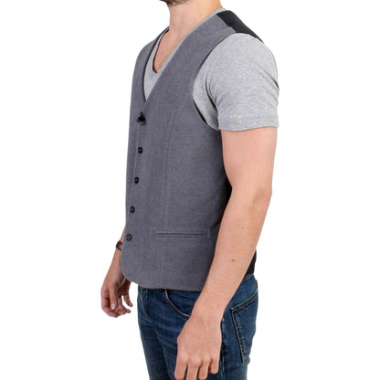 Costume National Gray cotton blend casual vest16% Acrylic,1728,2% Polyester,67345645728,Clothing,Costume National,Gray,IT48 | M,Material: 82% Cotton,Men,Men - Clothing,New with tags,Suits & Blazers - Clothing,Vests - Men - Clothing,Waistcoats - Suits & Bl