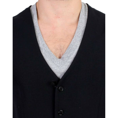 Costume National Black wool blend casual vest1728,4% Elastane,43% Wool,67345645728,Black,Clothing,Costume National,IT48 | M,Material: 53% Polyester,Men,Men - Clothing,New with tags,Suits & Blazers - Clothing,Vests - Men - Clothing,Waistcoats - Suits & Bla
