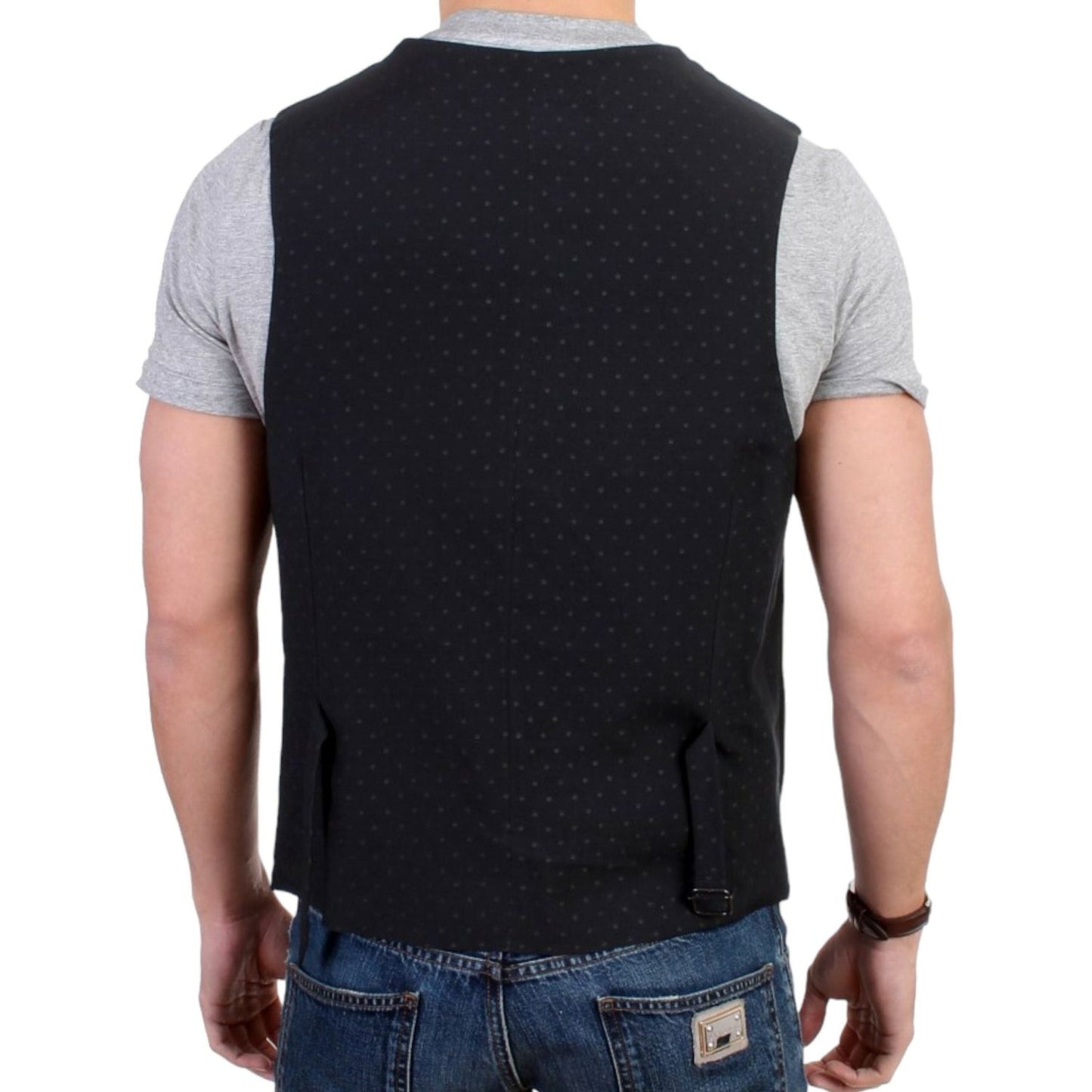 Costume National Black wool blend casual vest1728,4% Elastane,43% Wool,67345645728,Black,Clothing,Costume National,IT48 | M,Material: 53% Polyester,Men,Men - Clothing,New with tags,Suits & Blazers - Clothing,Vests - Men - Clothing,Waistcoats - Suits & Bla