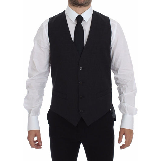 Dolce & Gabbana Gray Slim Fit Button Front Dress Formal Vest1728,48 | M,67345645728,Clothing,Dolce & Gabbana,Gray,Material:,Men,Men - Clothing,New with tags,Suits & Blazers - Clothing,Vests - Men - Clothing,Waistcoats - Suits & Blazers - Clothing