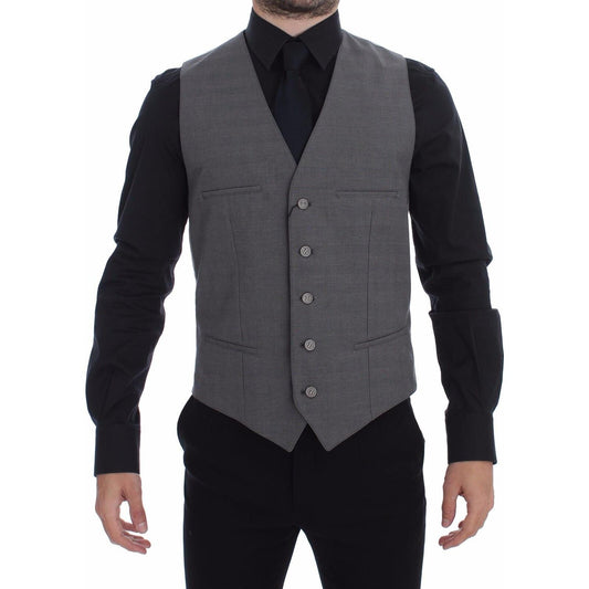 Dolce & Gabbana Gray Cotton Slim Fit Button Front Dress Vest1728,48 | M,67345645728,Clothing,Dolce & Gabbana,Gray,Material: 100% Cotton,Men,Men - Clothing,New with tags,Suits & Blazers - Clothing,Vests - Men - Clothing,Waistcoats - Suits & Blazers - Cloth
