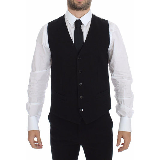 Dolce & Gabbana Black Cotton Dress Vest Blazer Jacket1728,67345645728,Black/White,Clothing,Dolce & Gabbana,IT48 | M,Material: 100% Silk,Men,Men - Clothing,New with tags,Suits & Blazers - Clothing,Vests - Men - Clothing,Waistcoats - Suits & Blazers - Cloth