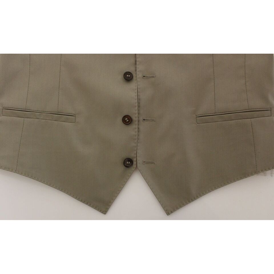 Dolce & Gabbana Beige Cotton Dress Vest Blazer Jacket