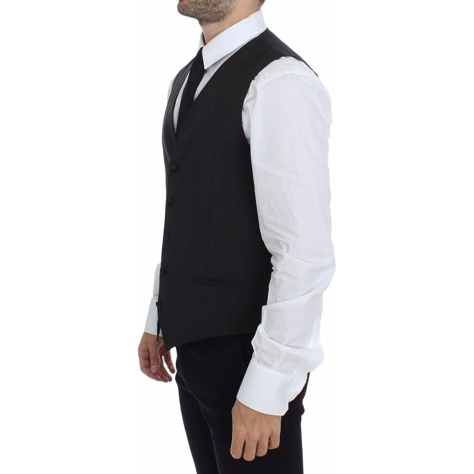 Dolce & Gabbana Gray Wool Stretch Dress Vest Blazer 1728,2% Elastane,44% Wool,67345645728,Clothing,Dolce & Gabbana,Gray,IT44 | XS,IT48 | M,Material: 54% Polyester,Men,Men - Clothing,New with tags,Suits & Blazers - Clothing,Vests - Men - Clothing,Waistcoat