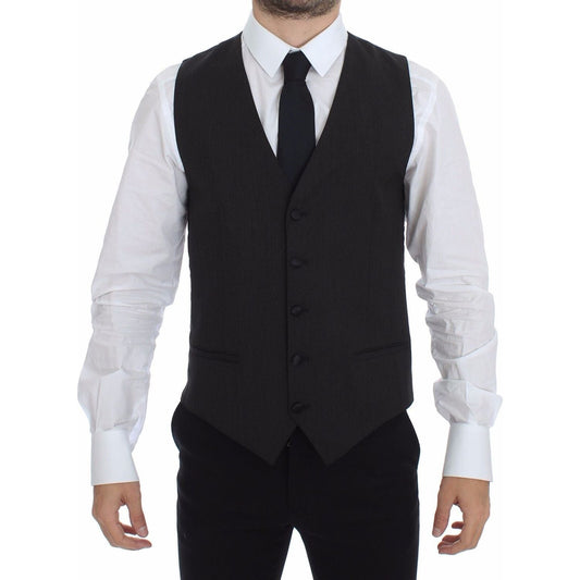 Dolce & Gabbana Gray Wool Stretch Dress Vest Blazer1728,2% Elastane,44% Wool,67345645728,Clothing,Dolce & Gabbana,Gray,IT44 | XS,IT48 | M,Material: 54% Polyester,Men,Men - Clothing,New with tags,Suits & Blazers - Clothing,Vests - Men - Clothing,Waistcoats