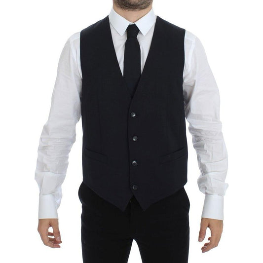 Dolce & Gabbana Gray Striped Wool Silk Dress Vest Gilet1728,40% Silk,67345645728,Clothing,Dolce & Gabbana,Gray,IT44 | XS,IT46 | S,Material: 60% Wool,Men,Men - Clothing,New with tags,Suits & Blazers - Clothing,Vests - Men - Clothing,Waistcoats - Suits & Bl
