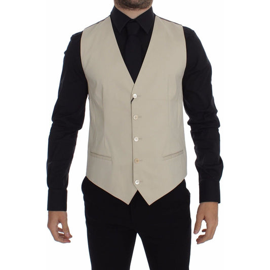 Dolce & Gabbana Beige Cotton Stretch Dress Vest Blazer1728,2% Elastane,33% Polyamide,67345645728,Beige,Clothing,Dolce & Gabbana,IT46 | S,IT48 | M,Material: 65% Cotton,Men,Men - Clothing,New with tags,Suits & Blazers - Clothing,Vests - Men - Clothing,Waist
