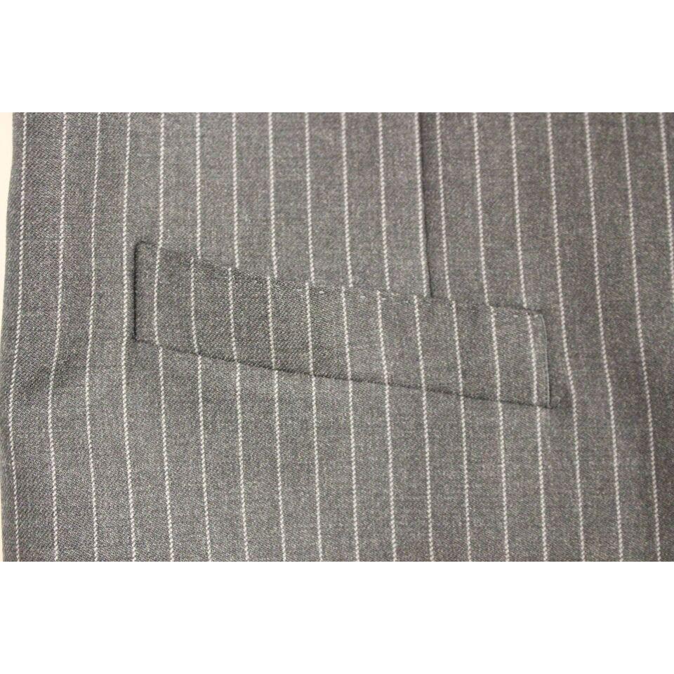 Dolce & Gabbana Gray Striped Wool Single Breasted Vest1728,67345645728,Clothing,Dolce & Gabbana,Gray,IT48 | M,Material: 100% Wool,Men,Men - Clothing,New with tags,Suits & Blazers - Clothing,Vests - Men - Clothing,Waistcoats - Suits & Blazers - Clothing