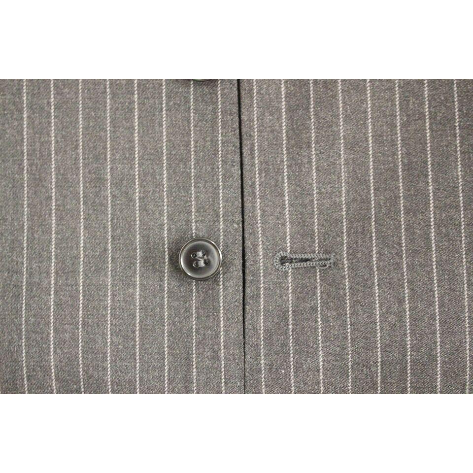 Dolce & Gabbana Gray Striped Wool Single Breasted Vest1728,67345645728,Clothing,Dolce & Gabbana,Gray,IT48 | M,Material: 100% Wool,Men,Men - Clothing,New with tags,Suits & Blazers - Clothing,Vests - Men - Clothing,Waistcoats - Suits & Blazers - Clothing