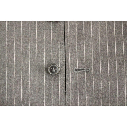 Dolce & Gabbana Gray Striped Wool Single Breasted Vest1728,67345645728,Clothing,Dolce & Gabbana,Gray,IT48 | M,Material: 100% Wool,Men,Men - Clothing,New with tags,Suits & Blazers - Clothing,Vests - Men - Clothing,Waistcoats - Suits & Blazers - Clothing