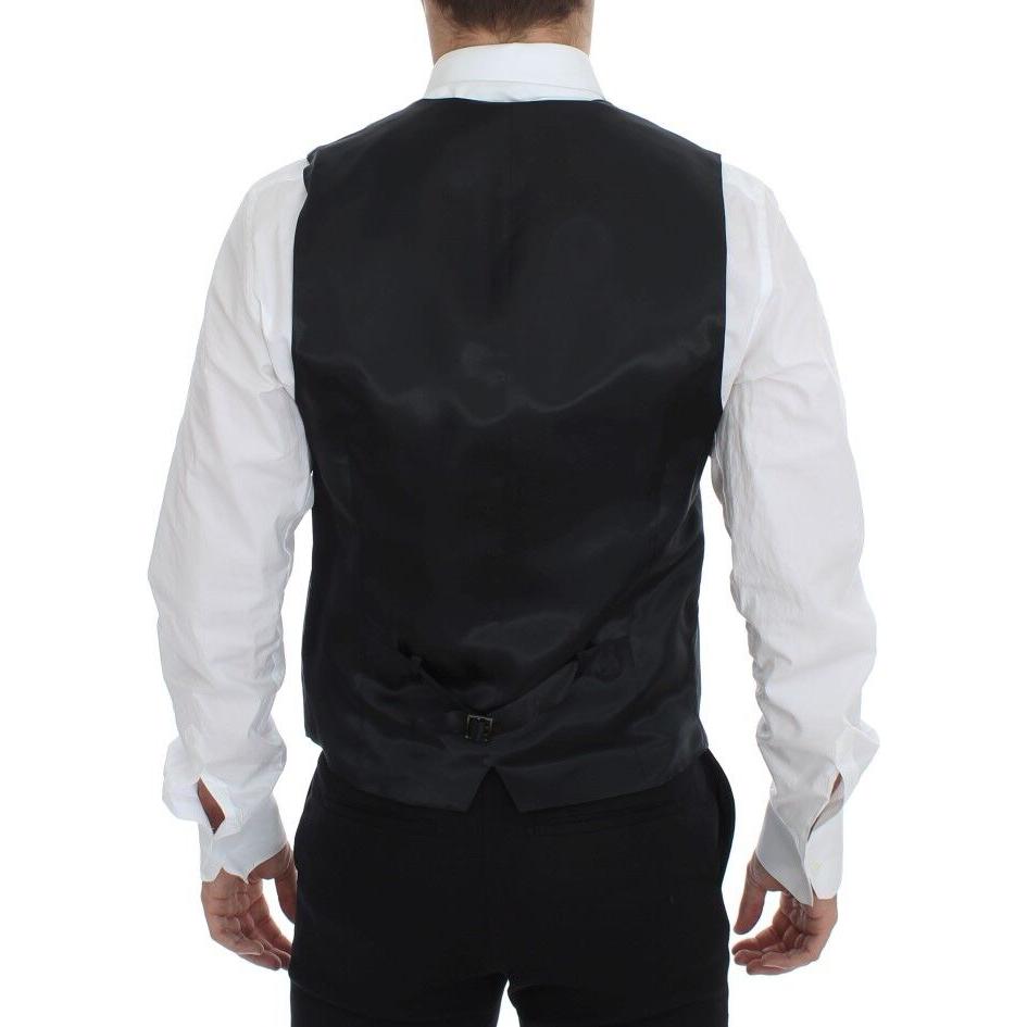 Dolce & Gabbana Gray Striped Wool Single Breasted Vest1728,67345645728,Clothing,Dolce & Gabbana,Gray,IT48 | M,Material: 100% Wool,Men,Men - Clothing,New with tags,Suits & Blazers - Clothing,Vests - Men - Clothing,Waistcoats - Suits & Blazers - Clothing