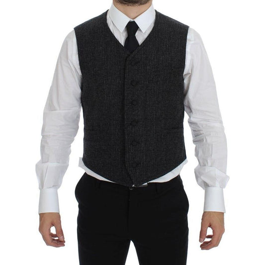 Dolce & Gabbana Gray Wool Blend Vest Gilet Weste11% Acrylic,11% Lana Wool,15% Cotton,1728,5% Others,67345645728,8% Polyester,Clothing,Dolce & Gabbana,Gray,IT48 | M,Material: 50% Wool,Men,Men - Clothing,New with tags,Suits & Blazers - Clothing,Vests - Men