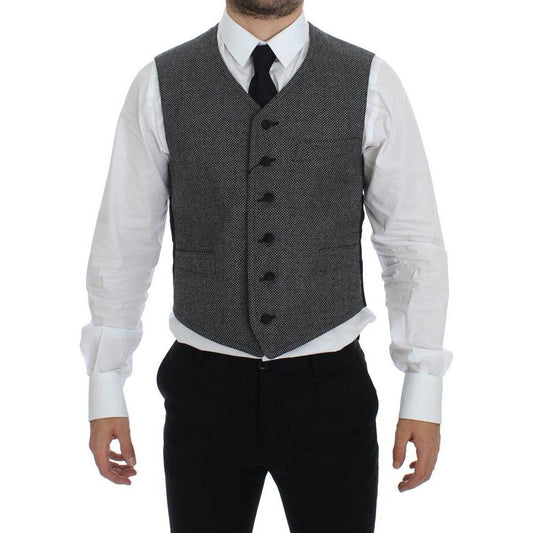 Dolce & Gabbana Gray Cotton Blend Logo Vest Gilet Weste1728,2% Polyester,3% Silk,67345645728,Clothing,Dolce & Gabbana,Gray,IT48 | M,Material; 95% Cotton,Men,Men - Clothing,New with tags,Suits & Blazers - Clothing,Vests - Men - Clothing,Waistcoats - Suits